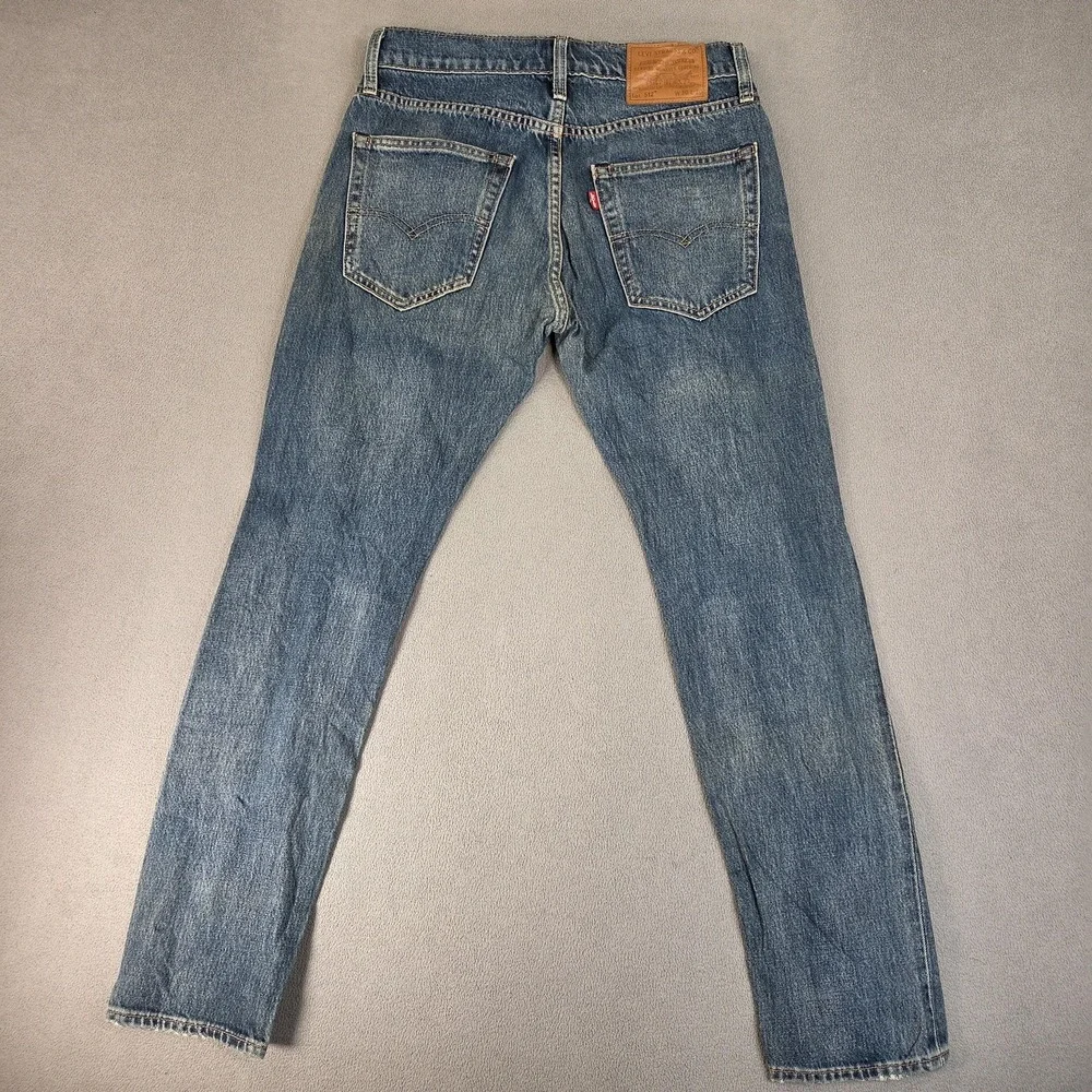 Levi's‎ 512 Jeans Mens 30x30 Blue Denim Slim Taper Premium Selvedge Distressed